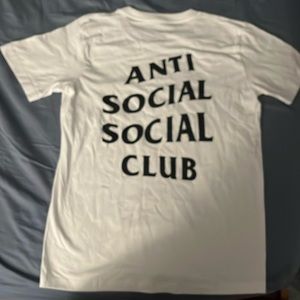 Anti Social Club Mind Games White Shirt Black letters